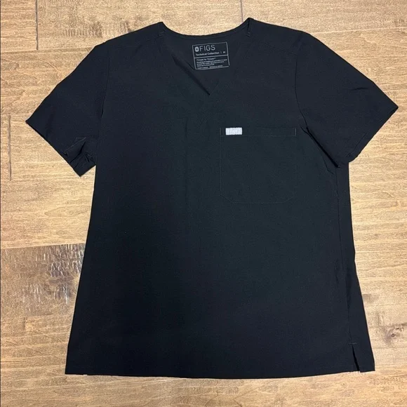 Figs Black Scrub Set with Blue Accents - Picture 2 of 3